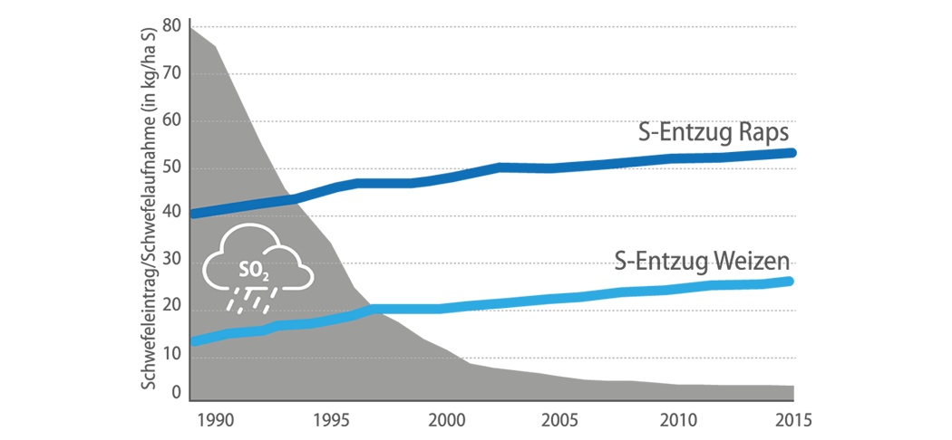 Schwefelmangelsituation am Beispiel Winterweizen und -raps