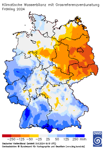 Abb. 3: Klimawetterbilanz Frühjahr 2024, Quelle: DWD