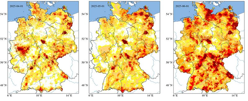 Dürremonitor im Gesamtboden 2025