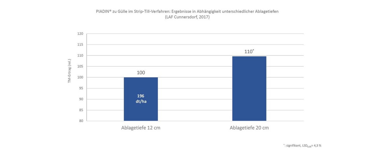 Abb. 2: Vorteil tief abgelegter Gülle auf einem trockenen Standort. 