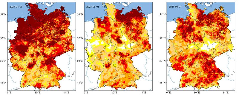 Dürremonitor im Oberboden 2025